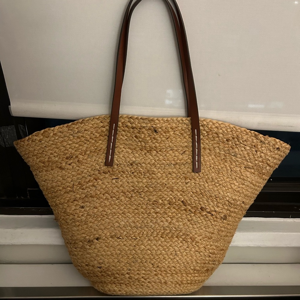 Straw bag with tie insert!!!!!
